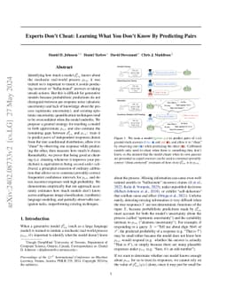 Experts Don't Cheat: Learning What You Don't Know By Predicting Pairs