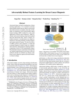 Adversarially Robust Feature Learning for Breast Cancer Diagnosis