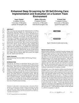 Enhanced Deep Q-Learning for 2D Self-Driving Cars: Implementation and
  Evaluation on a Custom Track Environment