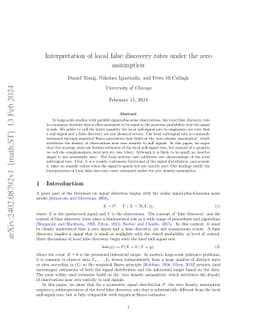Interpretation of local false discovery rates under the zero assumption