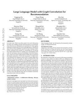 Large Language Model with Graph Convolution for Recommendation