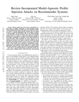Review-Incorporated Model-Agnostic Profile Injection Attacks on
  Recommender Systems