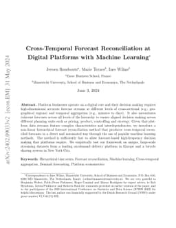 Cross-Temporal Forecast Reconciliation at Digital Platforms with Machine
  Learning
