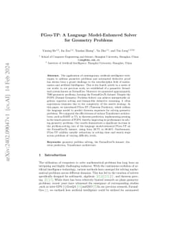 FGeo-TP: A Language Model-Enhanced Solver for Geometry Problems