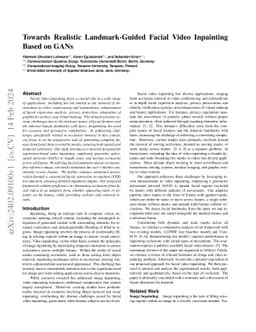 Towards Realistic Landmark-Guided Facial Video Inpainting Based on GANs