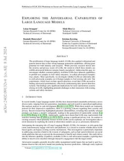 Exploring the Adversarial Capabilities of Large Language Models