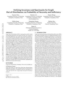 Unifying Invariance and Spuriousity for Graph Out-of-Distribution via
  Probability of Necessity and Sufficiency