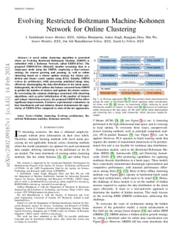 Evolving Restricted Boltzmann Machine-Kohonen Network for Online
  Clustering