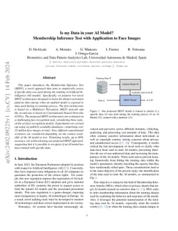 Is my Data in your AI Model? Membership Inference Test with Application
  to Face Images