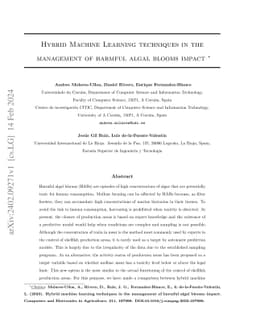 Hybrid Machine Learning techniques in the management of harmful algal
  blooms impact