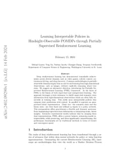 Learning Interpretable Policies in Hindsight-Observable POMDPs through
  Partially Supervised Reinforcement Learning