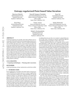 Entropy-regularized Point-based Value Iteration