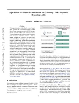 AQA-Bench: An Interactive Benchmark for Evaluating LLMs' Sequential
  Reasoning Ability
