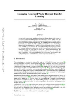 Managing Household Waste through Transfer Learning