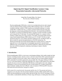 Improving EEG Signal Classification Accuracy Using Wasserstein
  Generative Adversarial Networks