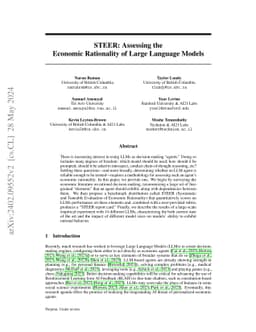 STEER: Assessing the Economic Rationality of Large Language Models