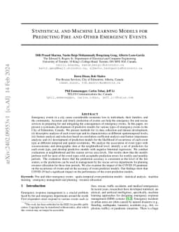 Statistical and Machine Learning Models for Predicting Fire and Other
  Emergency Events