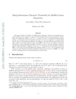 Sharp Information-Theoretic Thresholds for Shuffled Linear Regression
