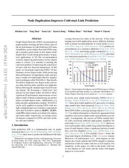 Node Duplication Improves Cold-start Link Prediction