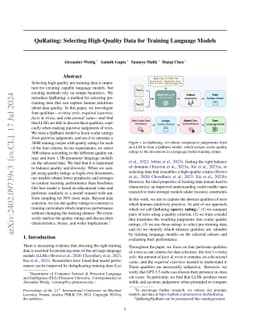QuRating: Selecting High-Quality Data for Training Language Models