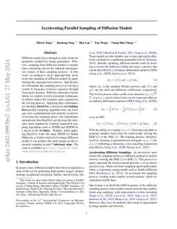 Accelerating Parallel Sampling of Diffusion Models