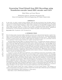 Generating Visual Stimuli from EEG Recordings using Transformer-encoder
  based EEG encoder and GAN