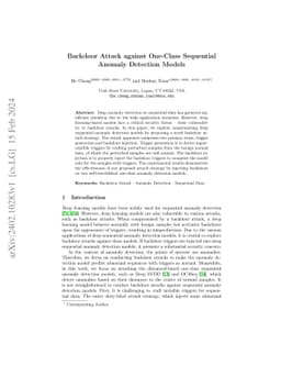 Backdoor Attack against One-Class Sequential Anomaly Detection Models