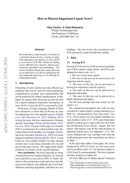 How to Discern Important Urgent News?