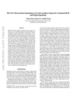HI-GAN: Hierarchical Inpainting GAN with Auxiliary Inputs for Combined
  RGB and Depth Inpainting