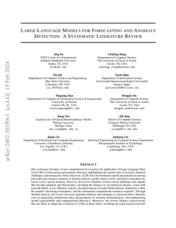 Large Language Models for Forecasting and Anomaly Detection: A
  Systematic Literature Review