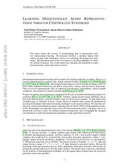 Learning Disentangled Audio Representations through Controlled Synthesis