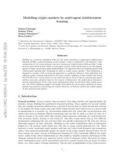 Modelling crypto markets by multi-agent reinforcement learning