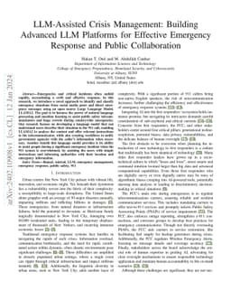LLM-Assisted Crisis Management: Building Advanced LLM Platforms for
  Effective Emergency Response and Public Collaboration
