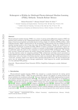 Kolmogorov n-Widths for Multitask Physics-Informed Machine Learning
  (PIML) Methods: Towards Robust Metrics