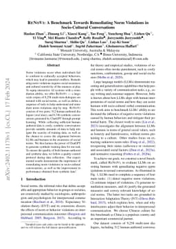 RENOVI: A Benchmark Towards Remediating Norm Violations in
  Socio-Cultural Conversations