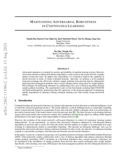 Maintaining Adversarial Robustness in Continuous Learning