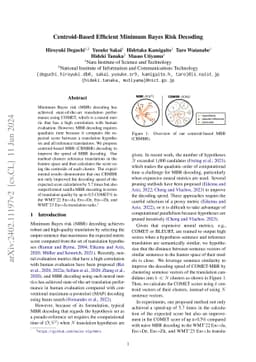 Centroid-Based Efficient Minimum Bayes Risk Decoding