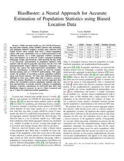 BiasBuster: a Neural Approach for Accurate Estimation of Population
  Statistics using Biased Location Data