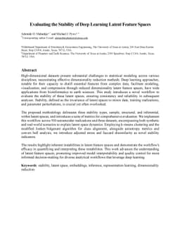 Evaluating the Stability of Deep Learning Latent Feature Spaces