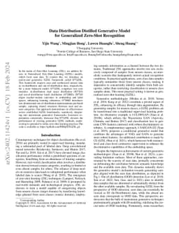 Data Distribution Distilled Generative Model for Generalized Zero-Shot
  Recognition