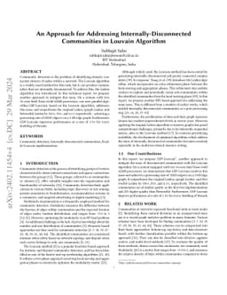 An Approach for Addressing Internally-Disconnected Communities in
  Louvain Algorithm