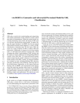 URLBERT:A Contrastive and Adversarial Pre-trained Model for URL
  Classification