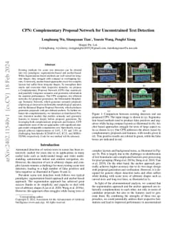 CPN: Complementary Proposal Network for Unconstrained Text Detection