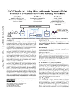 Ain't Misbehavin' -- Using LLMs to Generate Expressive Robot Behavior in
  Conversations with the Tabletop Robot Haru