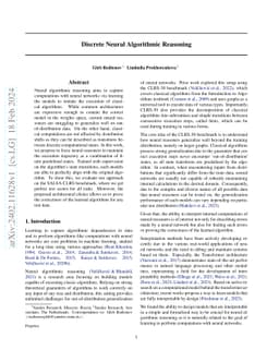 Discrete Neural Algorithmic Reasoning