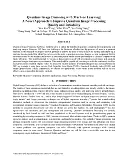 Quantum Image Denoising with Machine Learning: A Novel Approach to
  Improve Quantum Image Processing Quality and Reliability