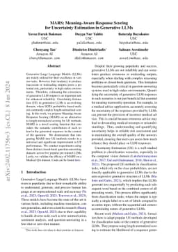 MARS: Meaning-Aware Response Scoring for Uncertainty Estimation in
  Generative LLMs