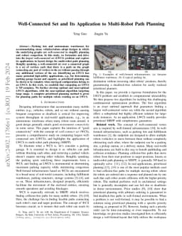Well-Connected Set and Its Application to Multi-Robot Path Planning