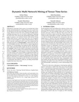 Dynamic Multi-Network Mining of Tensor Time Series