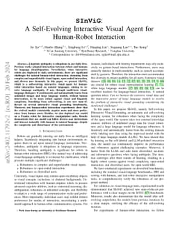 SInViG: A Self-Evolving Interactive Visual Agent for Human-Robot
  Interaction